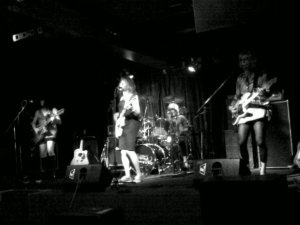 Lipstick Conspiracy at the Rock-It Room, San Francisco, 2009. Sarafina, Shawna, Syndi and Marilyn.