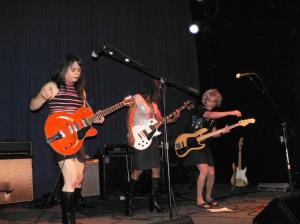 Lipstick Conspiracy at the Uptown, Oakland, CA, 2009.  Sarafina, Shawna and Marilyn.